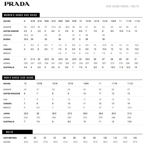 prada men's shirt size chart|Prada sneaker size chart.